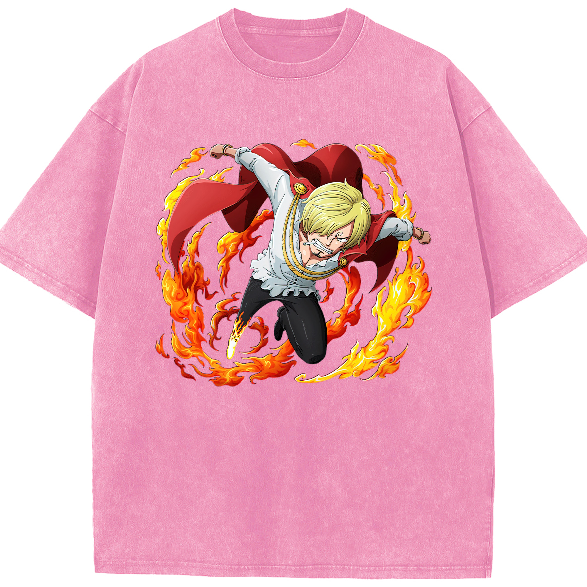 ワンピース サンジ ONE PIECE Sanji 綿100% ヴィンテージ風 半袖Tシャツ（フロントプリント）